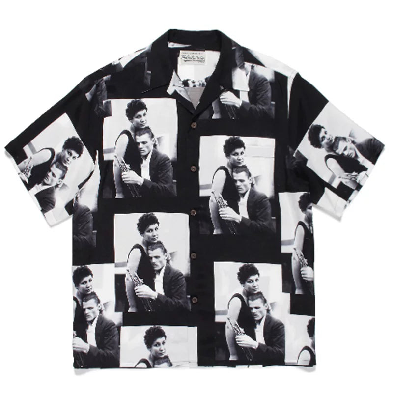 WACKO MARIA Basquiat Graphic Cuban Collar Shirt