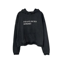 ERD's melancholic Distressed Oversized Logo Pullover Hoodie