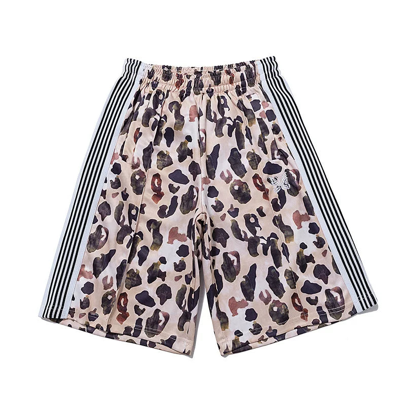 Needles Style Camouflage Butterfly Embroidery Straight Track Shorts