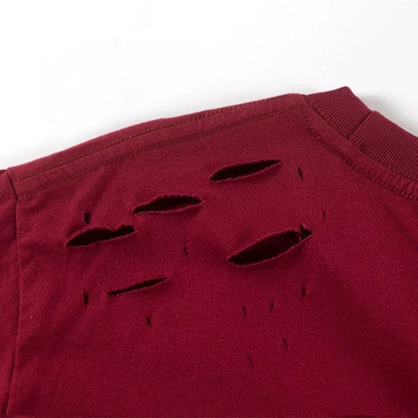 ERD melancholic Oversized Distressed Slogan Graphic Tee
