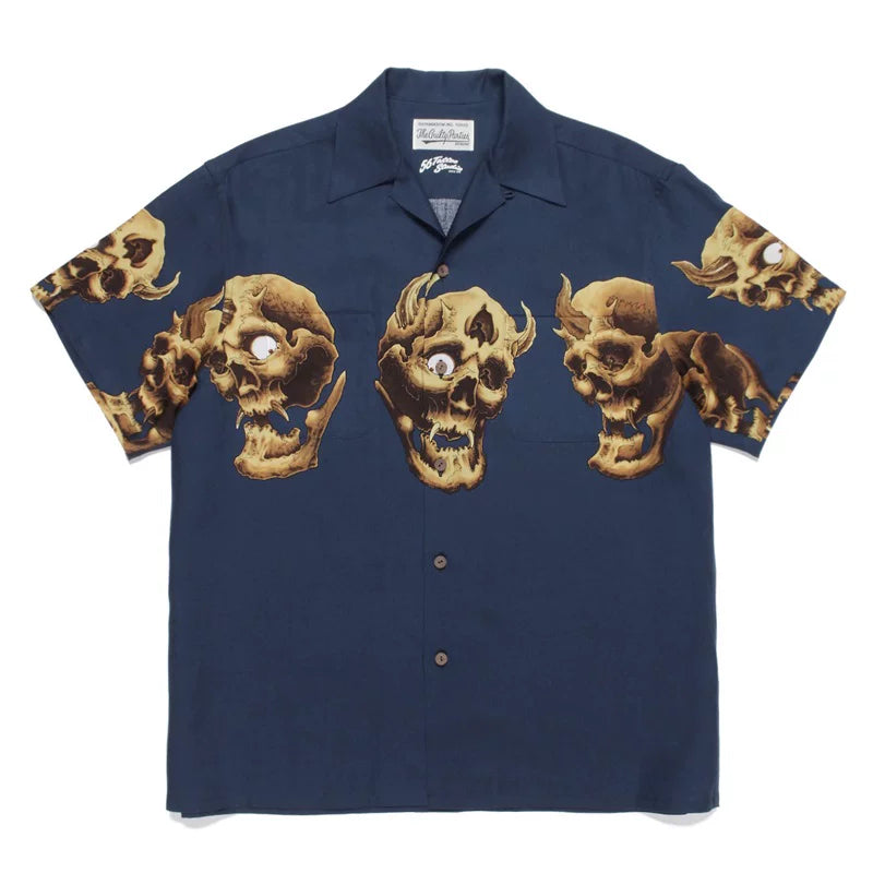 WACKO MARIA 56 Tattoo Studio Skull Hawaiian Shirt
