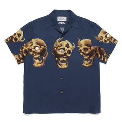 WACKO MARIA 56 Tattoo Studio Skull Hawaiian Shirt