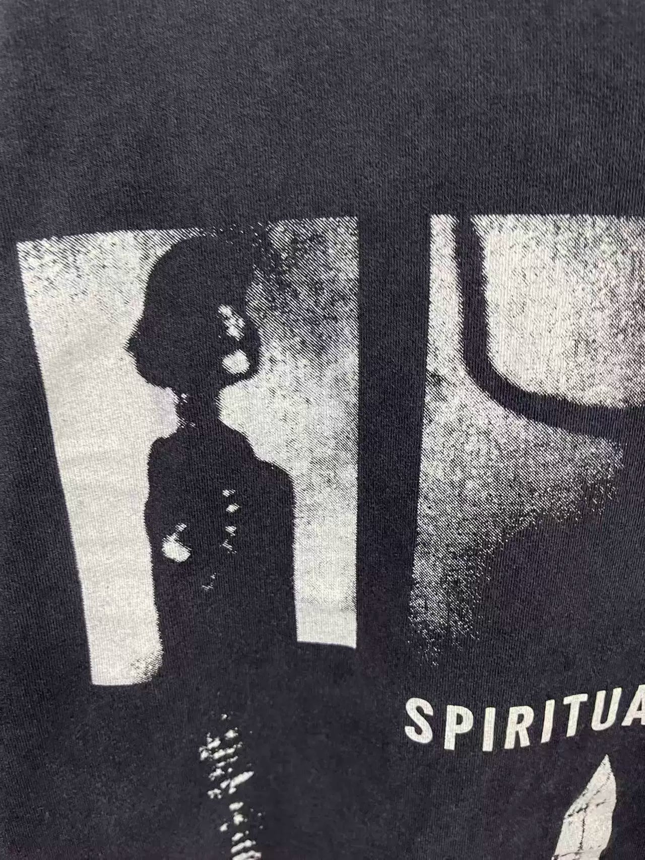 ERD melancholic  Streetwear Washed Black Portrait Printed Tee