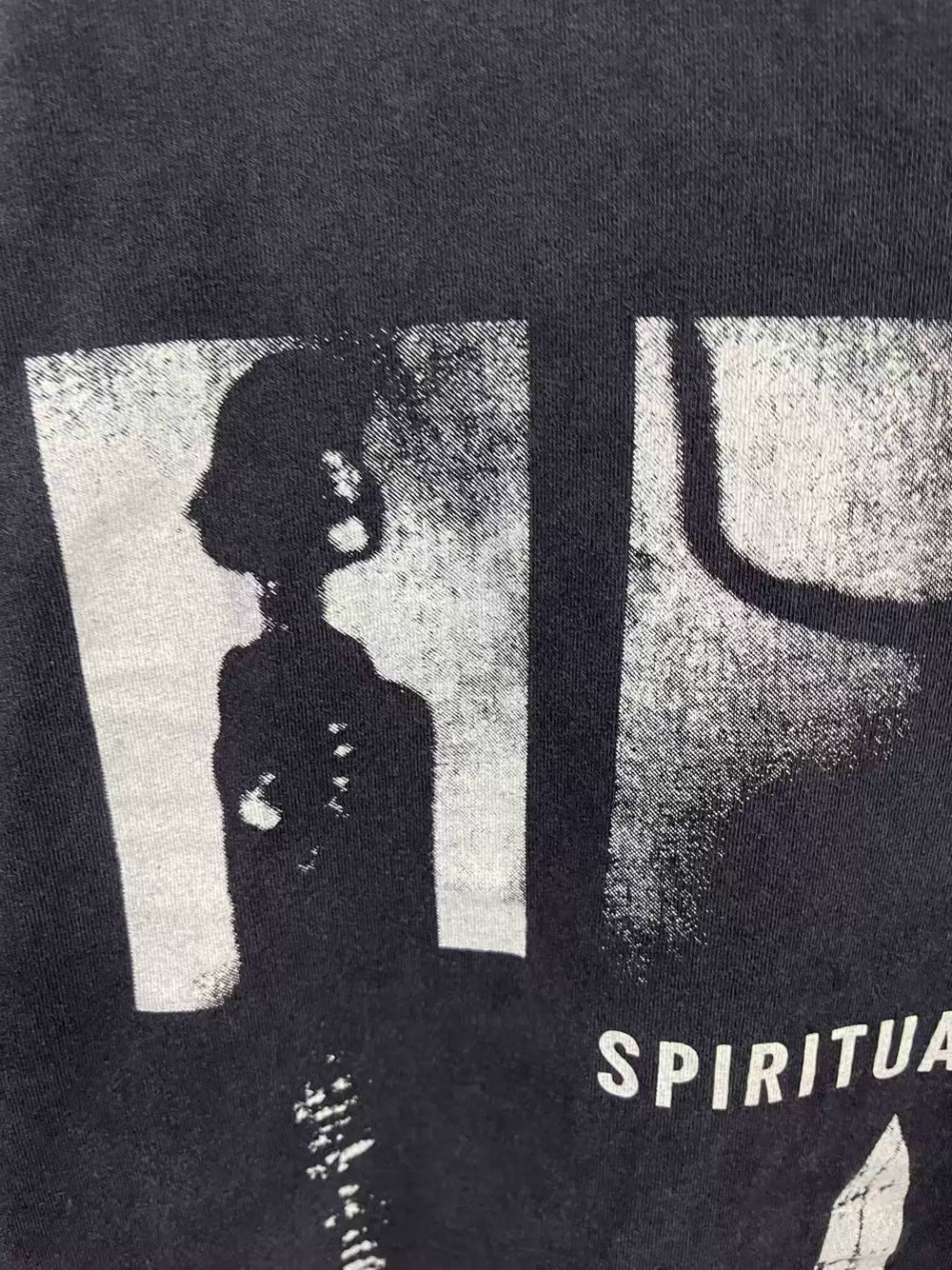 ERD melancholic  Streetwear Washed Black Portrait Printed Tee