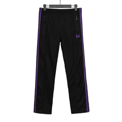 Needles Style Butterfly Embroidered Stripe Track Pants