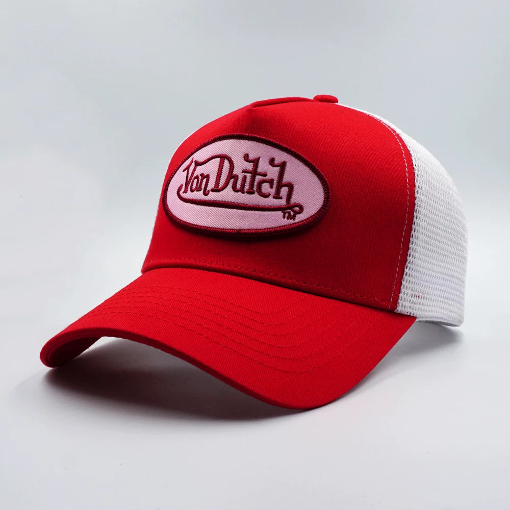 Von Dutch American Retro Contrast Patchwork Baseball Cap