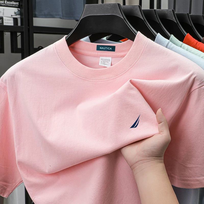 Nautica Style Heavyweight Cotton Casual Blank Tee