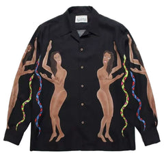 WACKO MARIA DJ Harvey Leopard Palm Tree Long Sleeve Shirt