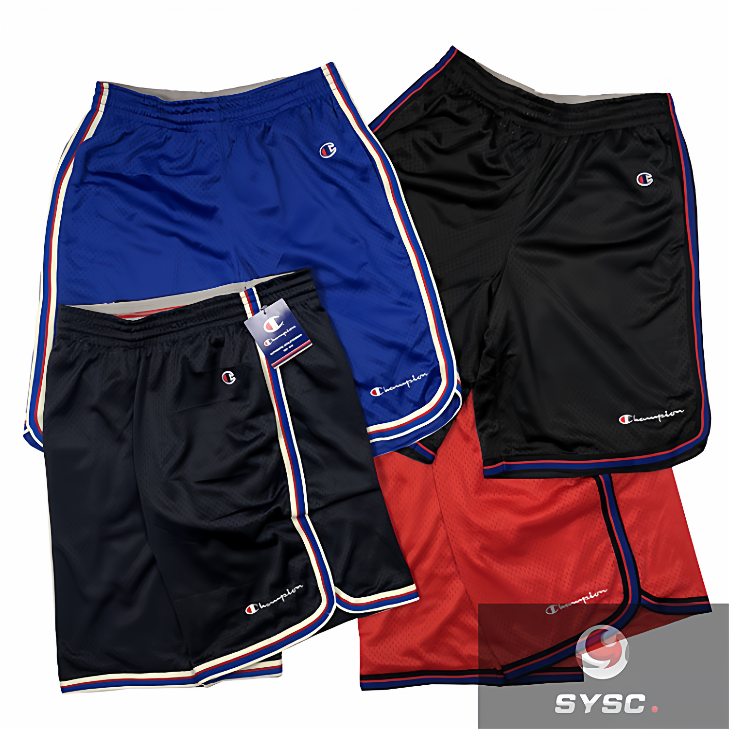 Champion Style Minimalist Small Logo Mesh Sports Shorts