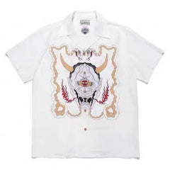 WACKO MARIA Inspired Hawaiian Cuban Collar Wolf Shirt