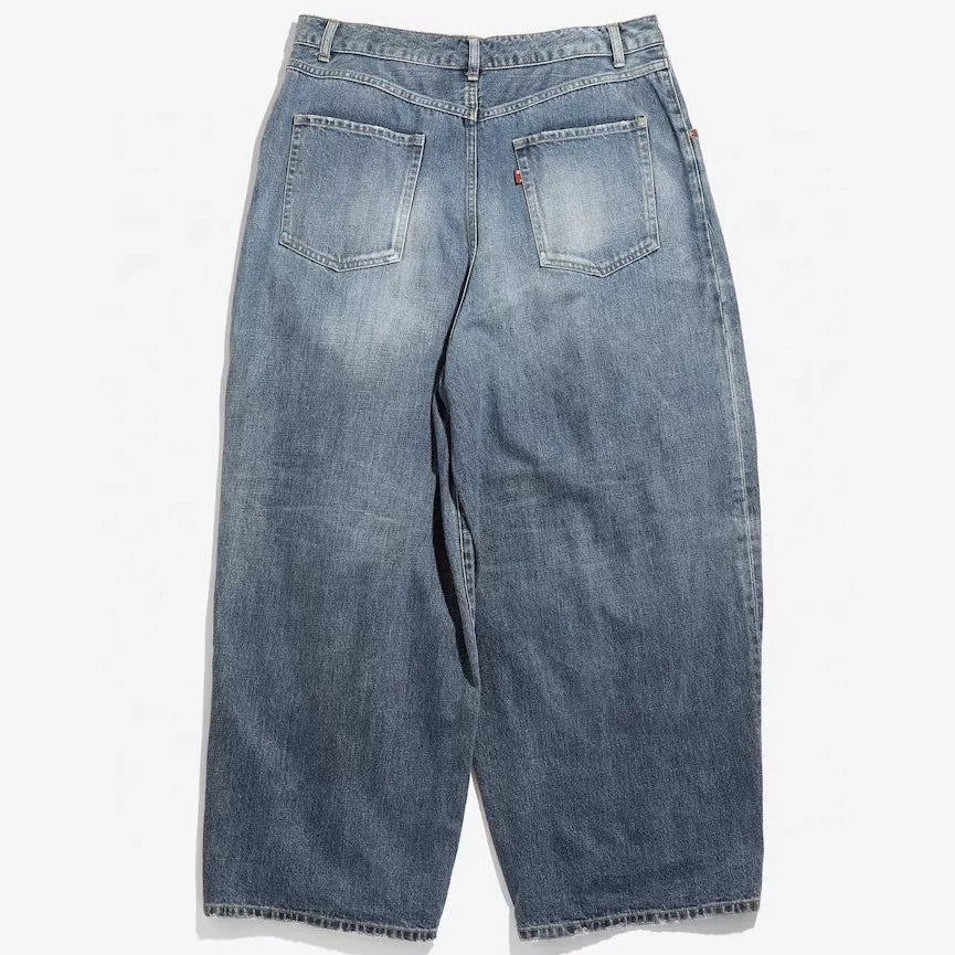 Needles Style Heavyweight Washed Wide Leg Denim Jeans