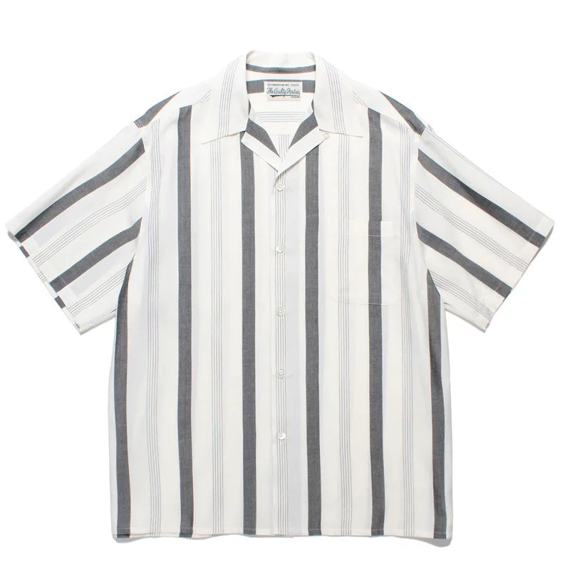 WACKO MARIA Check Stripe Rayon Hawaiian Shirt