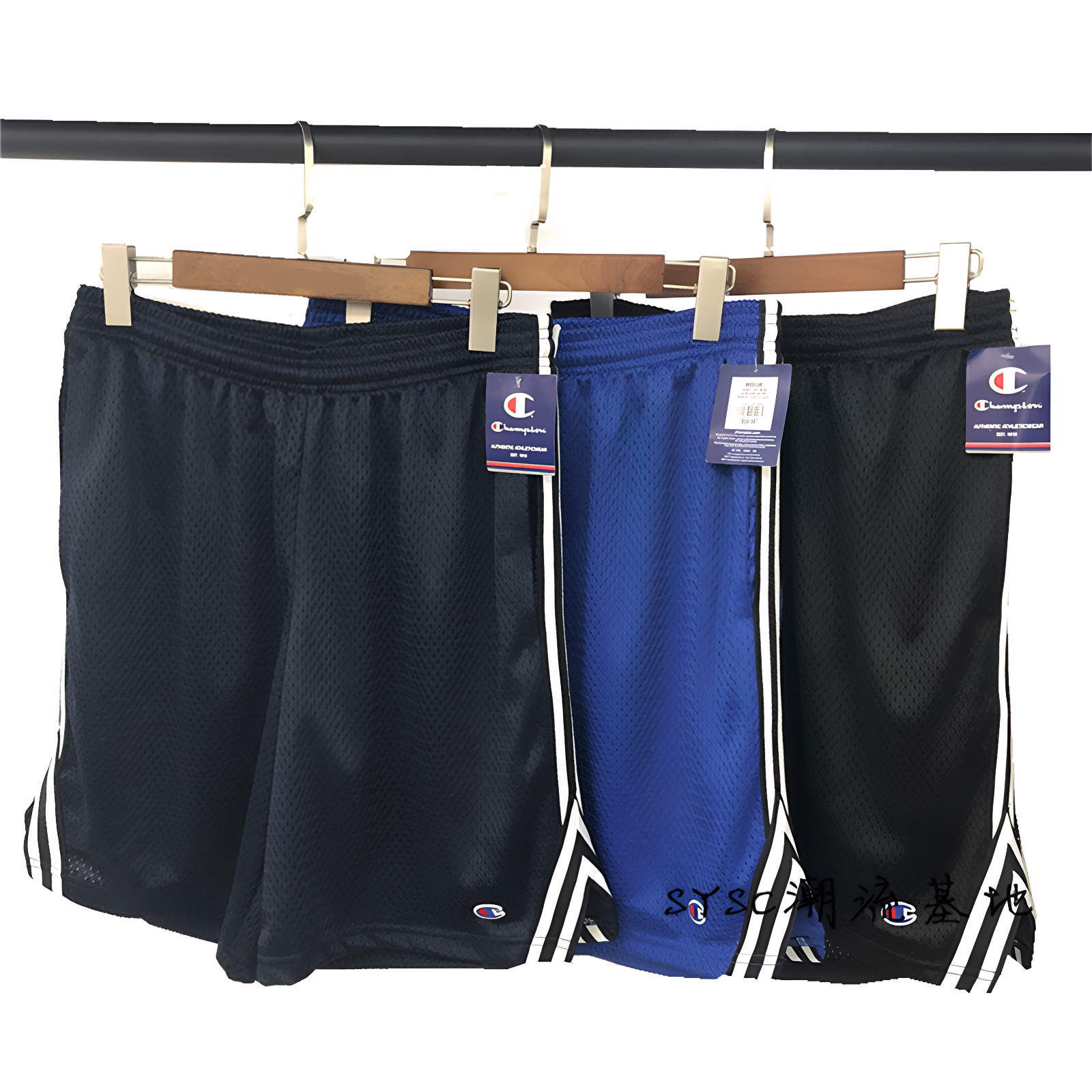 Champion Style Small C Logo Cotton Blend Shorts