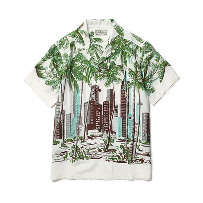 WACKO MARIA Palm Tree Sailing Boat Hawaiian Shirt