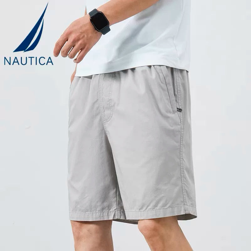 NAUTICA/Nordica Men's Shorts Summer New Business Casual Pants Men's Loose Fashion Pure Cotton Pentagram Pants (2)