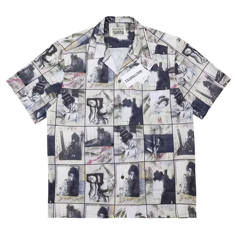 WACKO MARIA Basquiat Graphic Cuban Collar Shirt