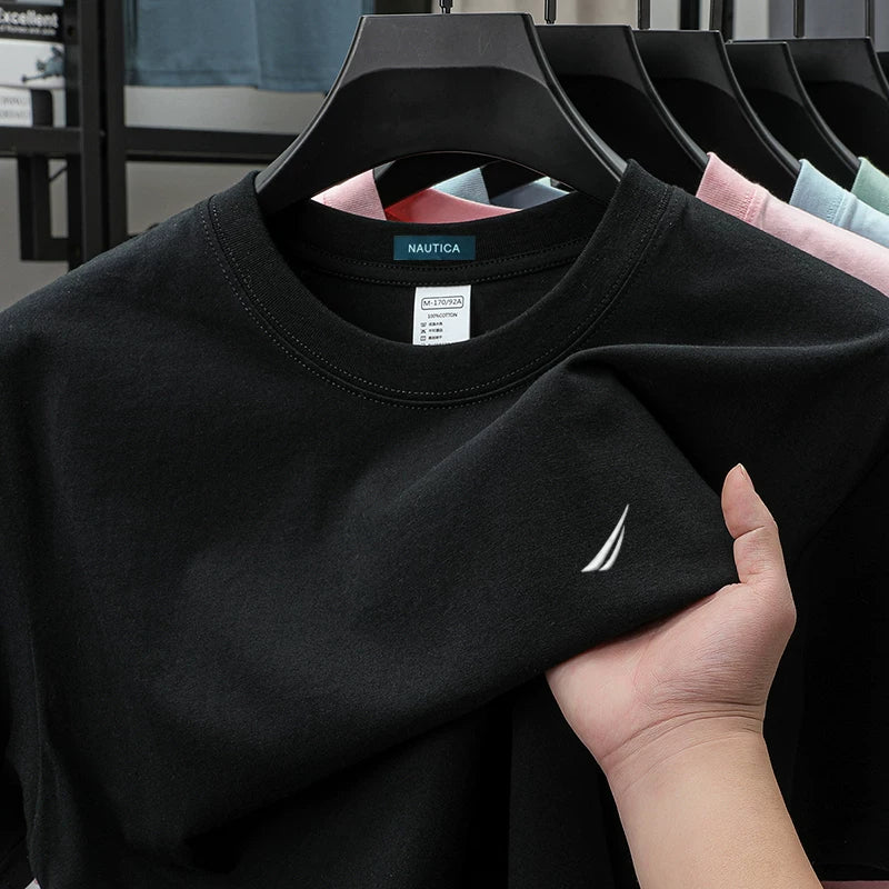 Nautica Style Heavyweight Cotton Casual Blank Tee