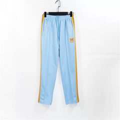 Needles Style Butterfly Embroidered Stripe Track Pants