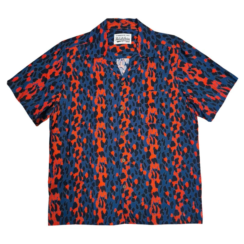 WACKO MARIA Style Leopard Print Hawaiian Shirt