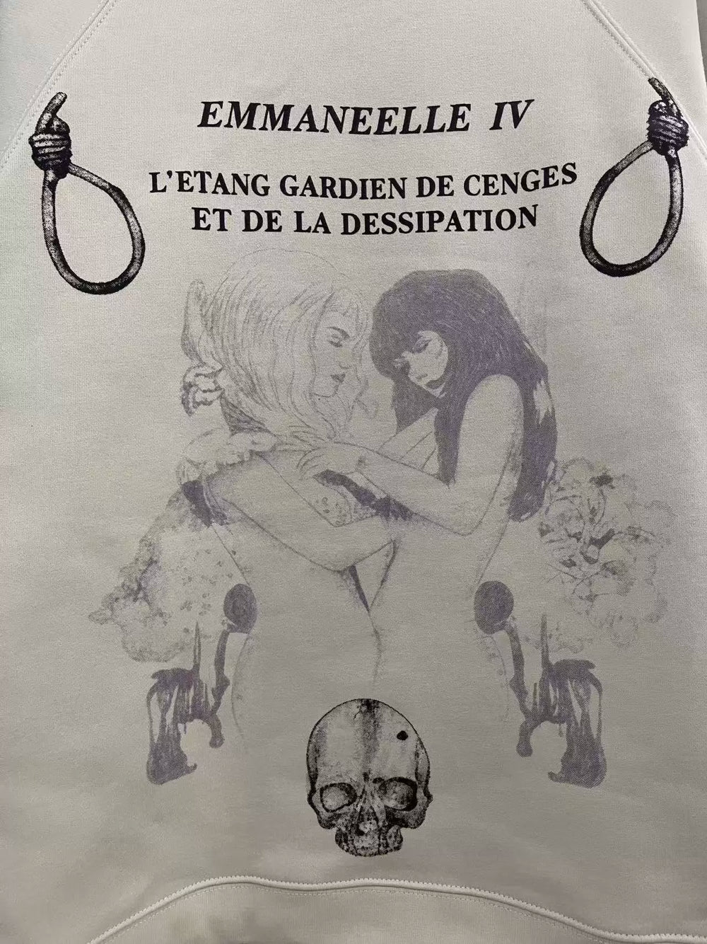 ERD Inspired Cartoon Graphic Raglan Sleeve Streetwear Sweatshirt