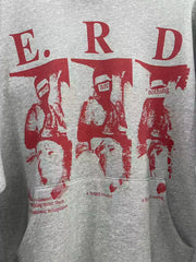 ERD melancholic Retro Heather Grey Wash Oversized Hoodie