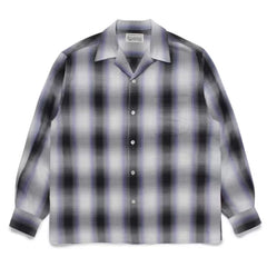 WACKO MARIA Check Open Collar Long Sleeve Shirt