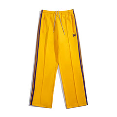 Needles Style Butterfly Embroidered Stripe Track Pants