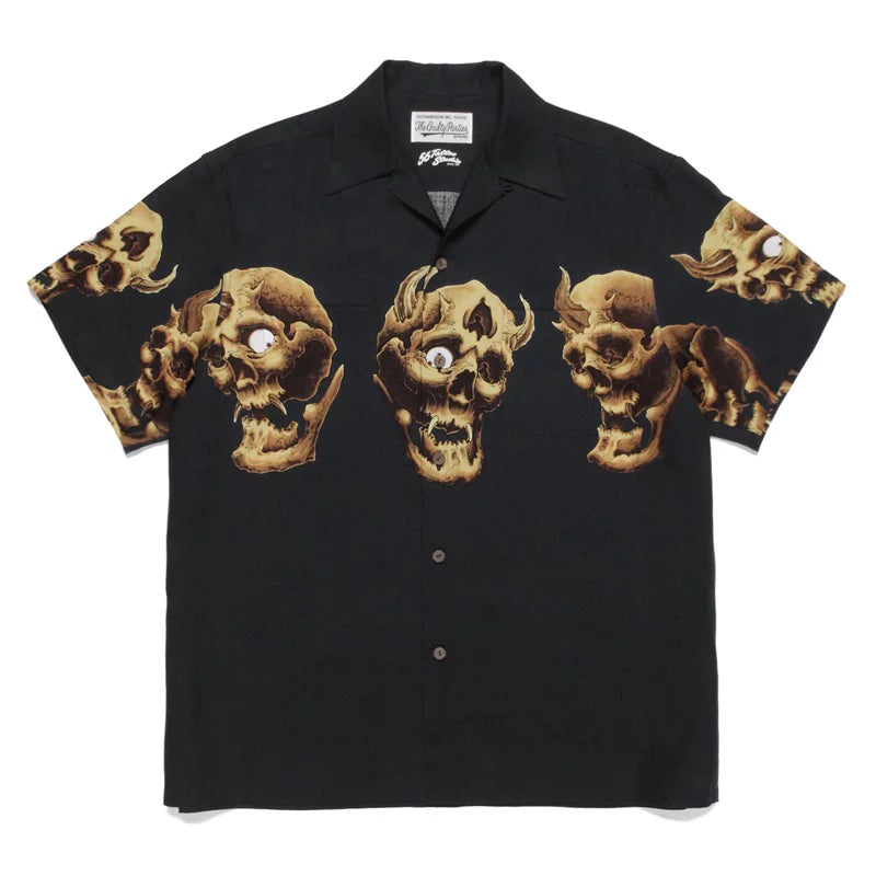 WACKO MARIA 56 Tattoo Studio Skull Hawaiian Shirt