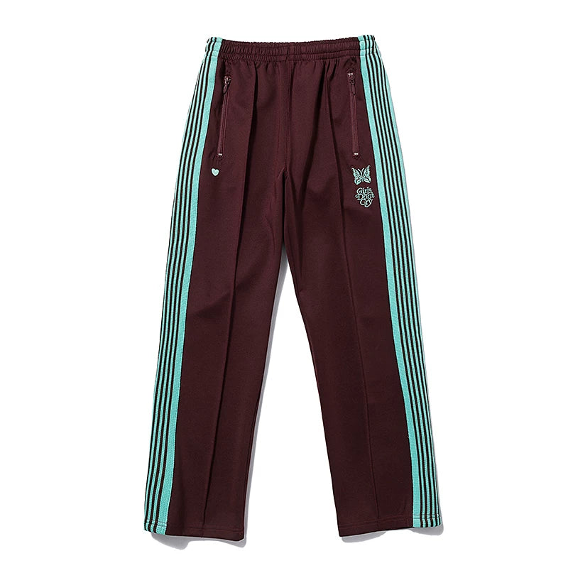 Needles Casual Solid Color Retro Ribbon Sports Pants