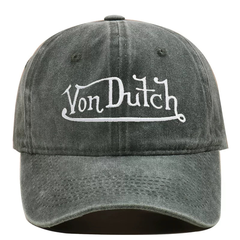 Von Dutch Retro Distressed Adjustable Sun Shield Hat