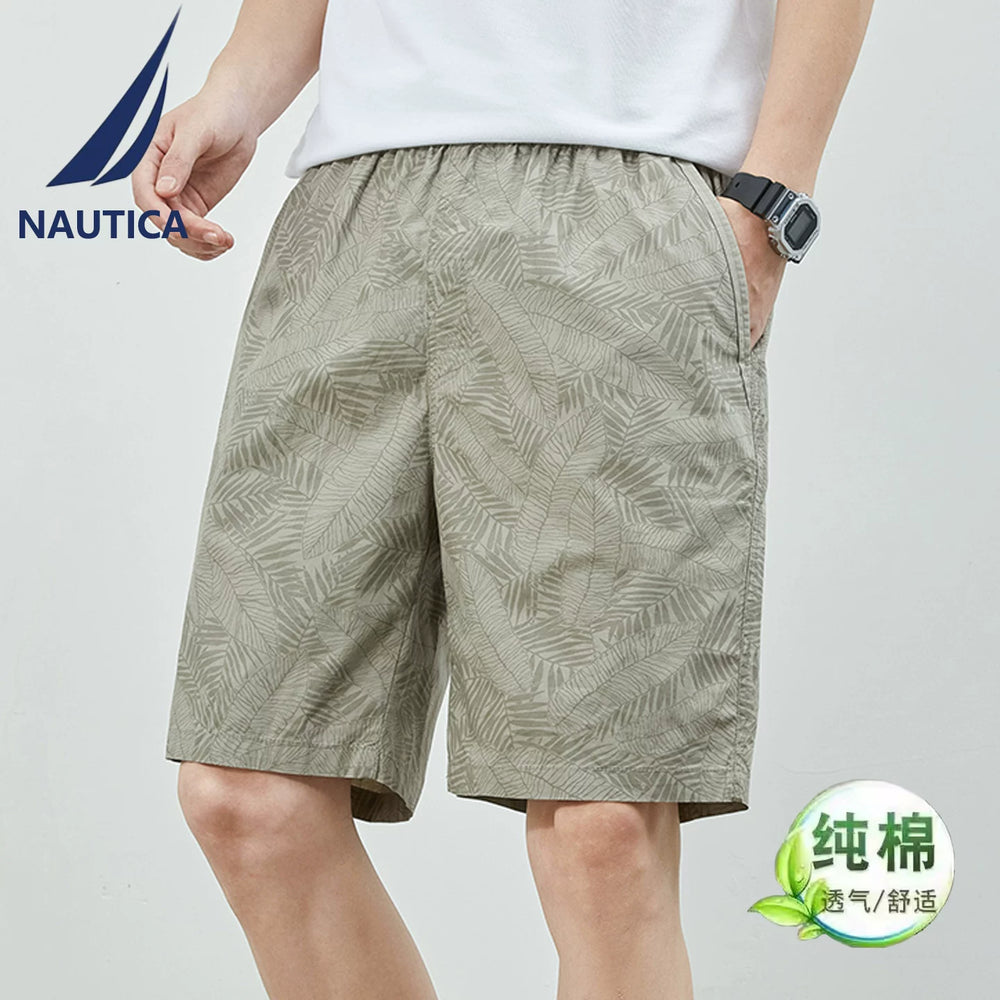 NAUTICA/Nordica Men's Shorts Summer New Business Casual Pants Men's Loose Fashion Pure Cotton Pentagram Pants (2)