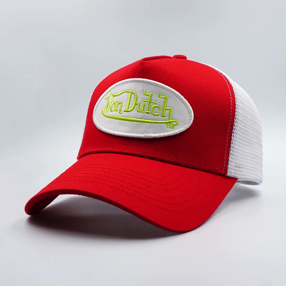 Von Dutch American Retro Contrast Patchwork Baseball Cap