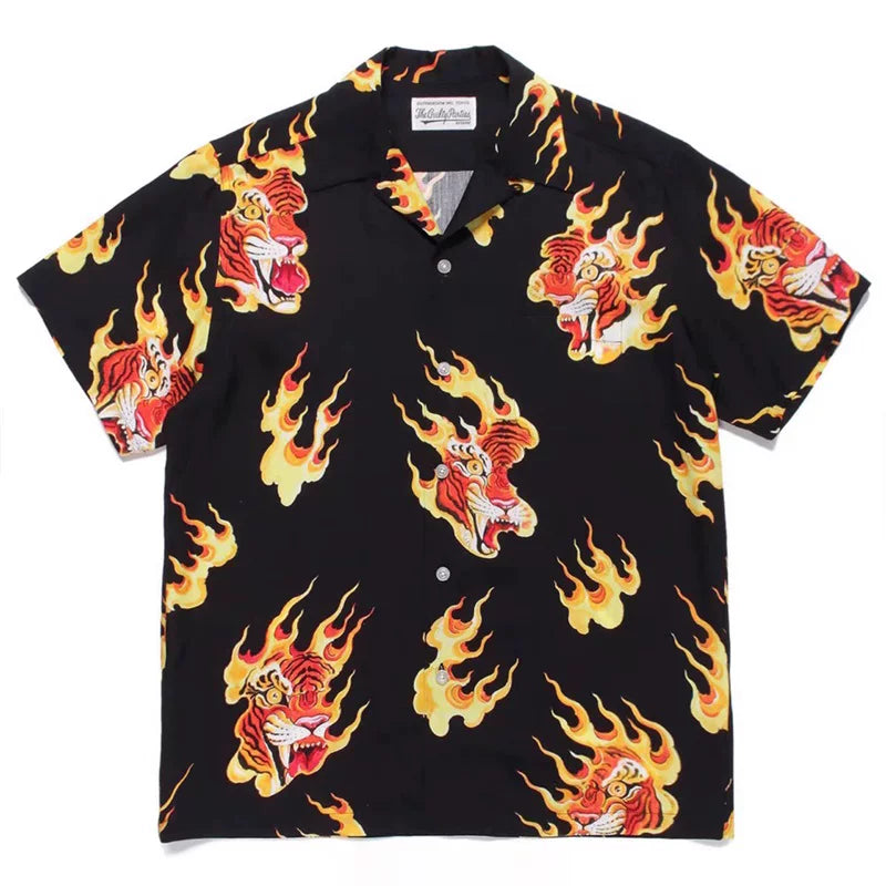 WACKO MARIA  Japanese Dragon Tiger Casual Shirt
