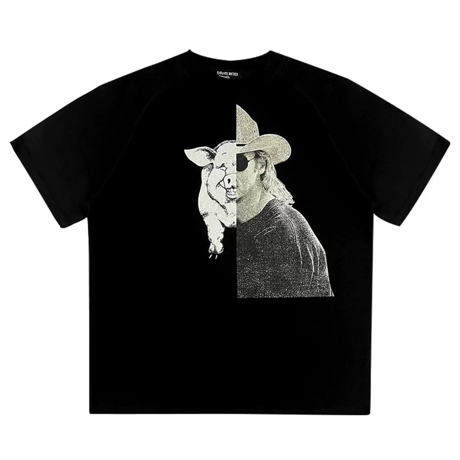 ERD Vintage Oversized Cartoon Graphic Tee Shirt