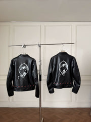 ERD Inspired Distressed Vintage PU Leather Biker Jacket