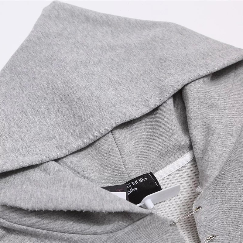 ERD melancholic Vintage Grey Safety Pin Hoodie
