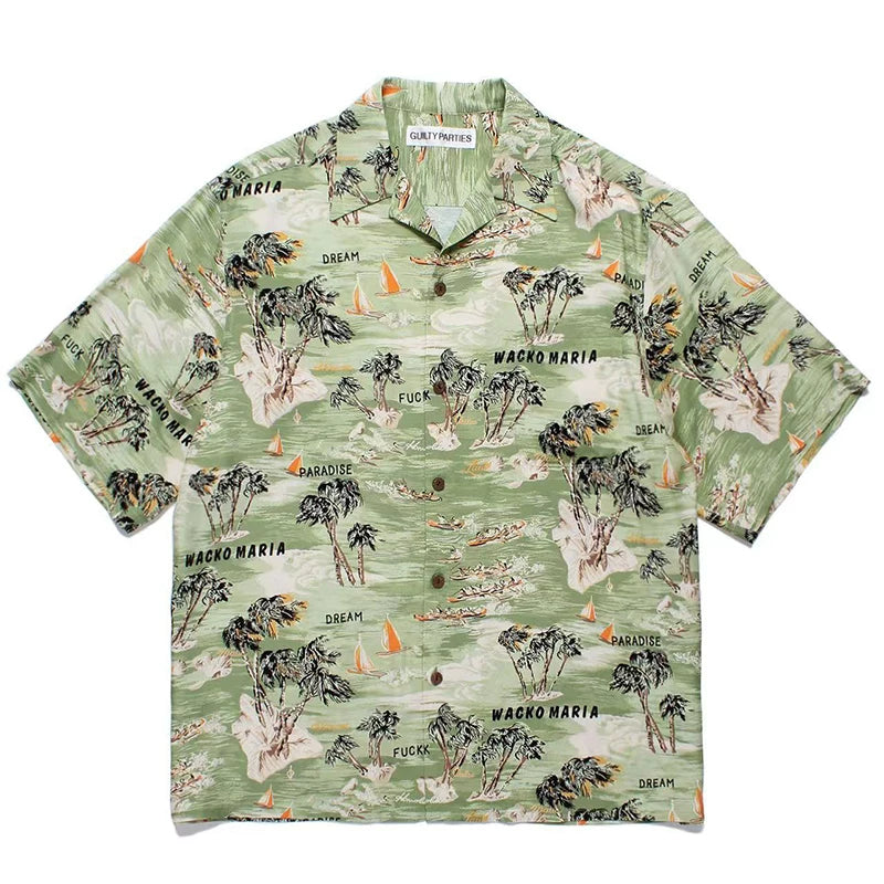WACKO MARIA Palm Tree Sailing Boat Hawaiian Shirt