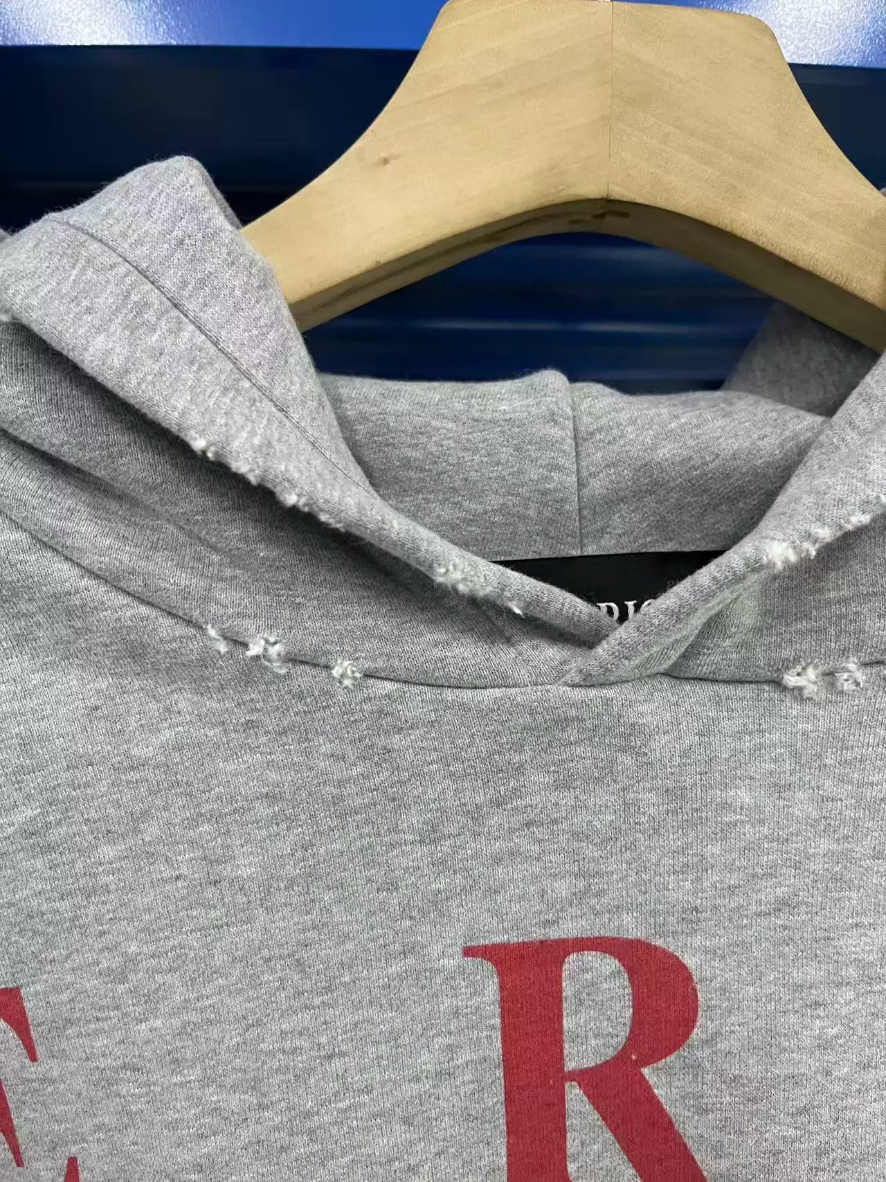 ERD melancholic Retro Heather Grey Wash Oversized Hoodie