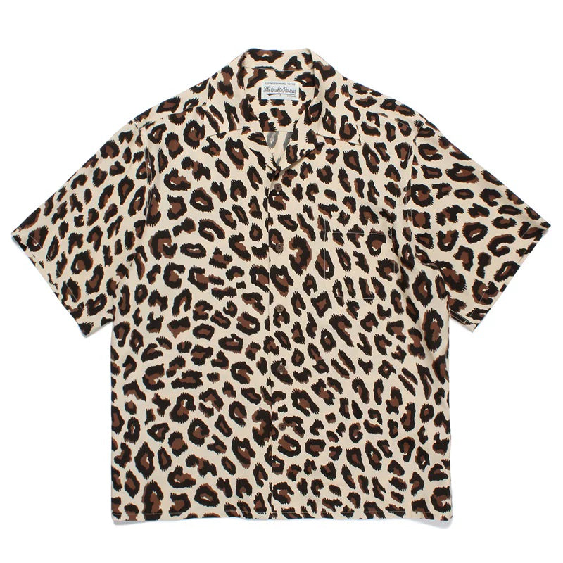 WACKO MARIA Style Leopard Print Hawaiian Shirt