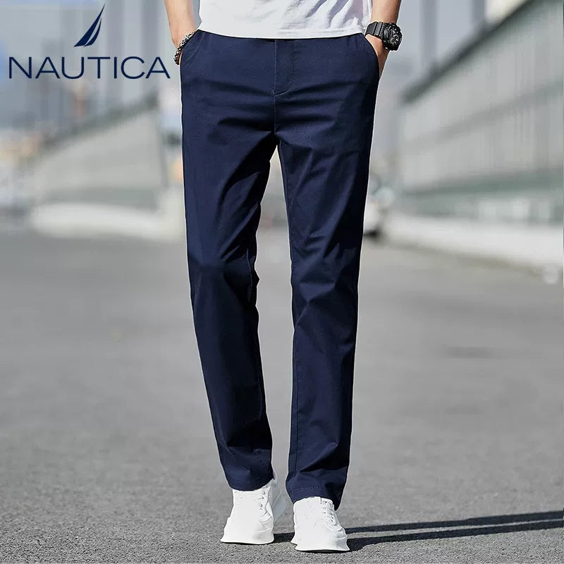 Nautica Style Summer Breathable Cotton Straight Pants