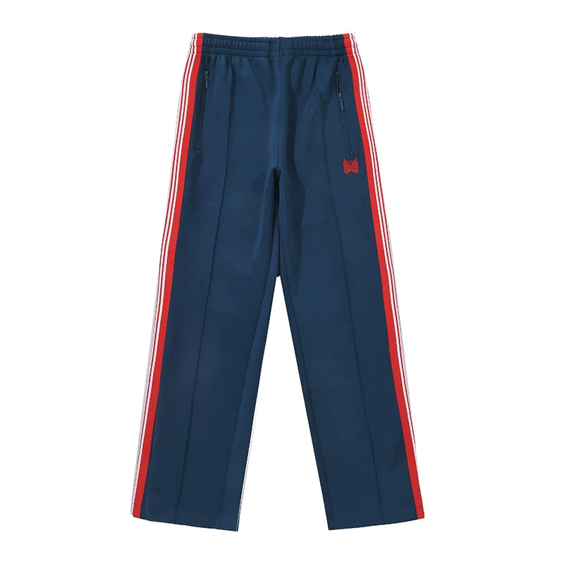 Needles Style Butterfly Embroidered Stripe Track Pants
