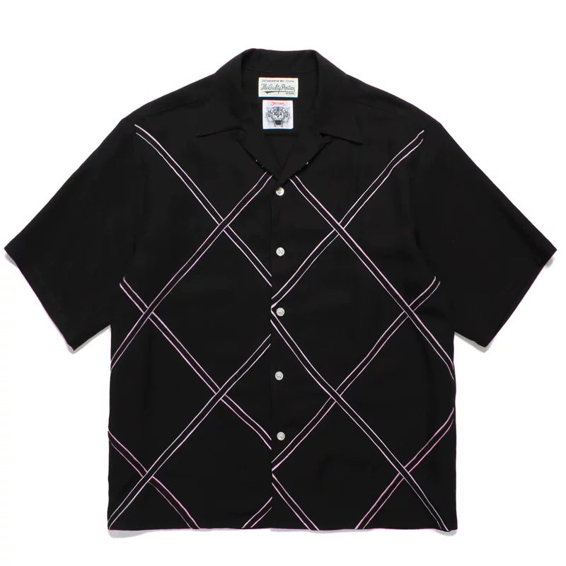 WACKO MARIA Check Stripe Rayon Hawaiian Shirt