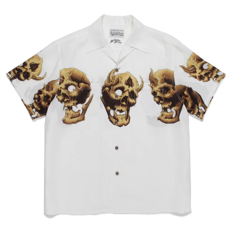 WACKO MARIA 56 Tattoo Studio Skull Hawaiian Shirt
