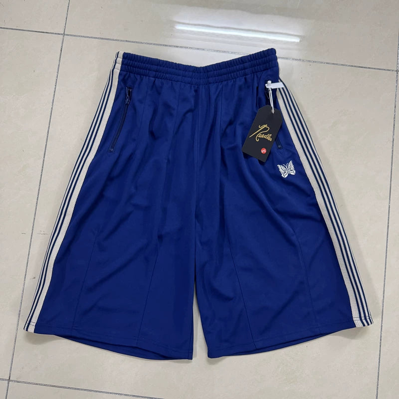 Needles Style Striped Wide Leg Three Quarter Shorts
