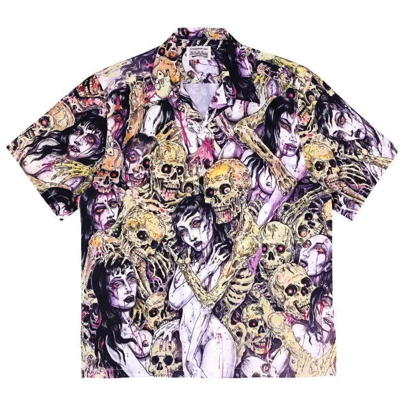WACKO MARIA Style Vampire Horror Hawaiian Shirt