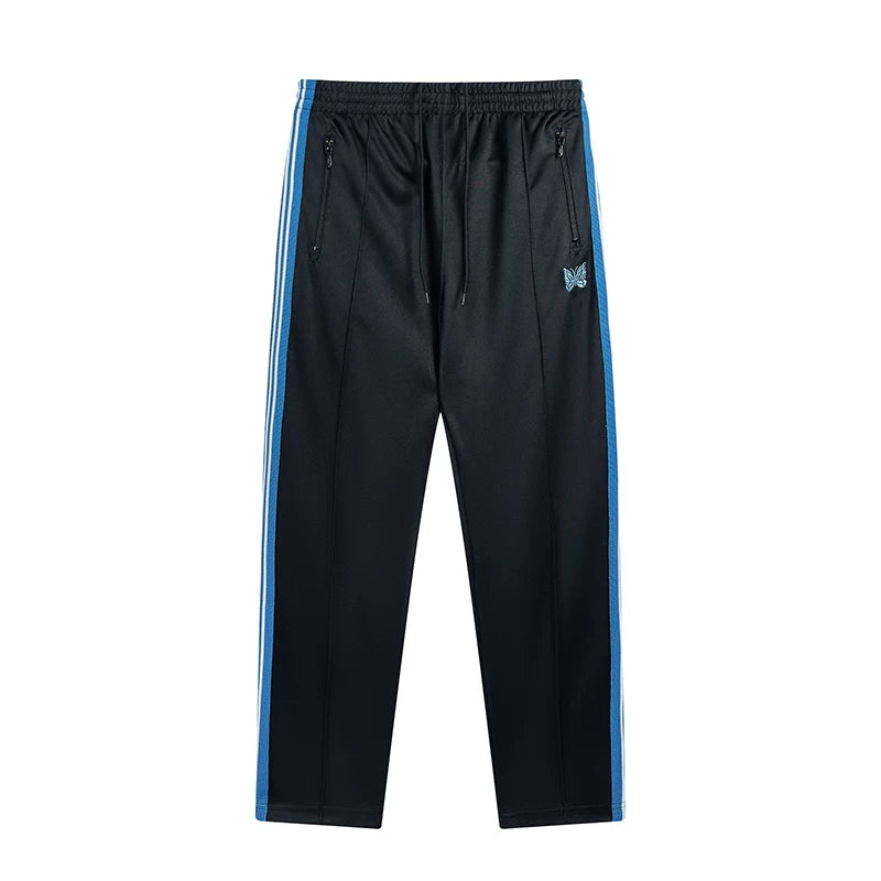 Needles Style Vintage Butterfly Embroidery Striped Track Pants