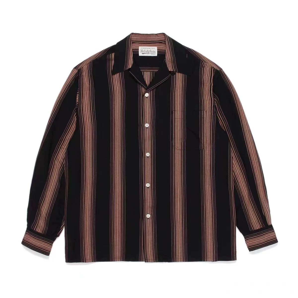 WACKO MARIA Check Open Collar Long Sleeve Shirt