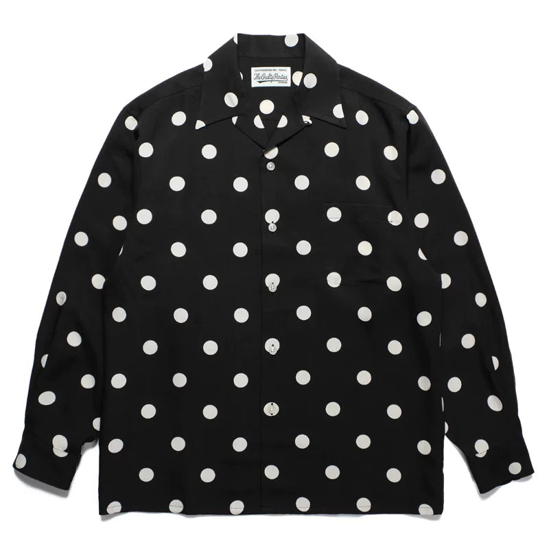 WACKO MARIA Check Open Collar Long Sleeve Shirt