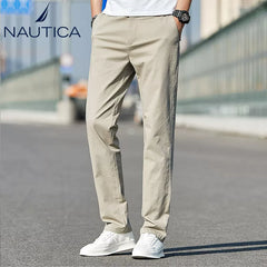 Nautica Style Summer Breathable Cotton Straight Pants