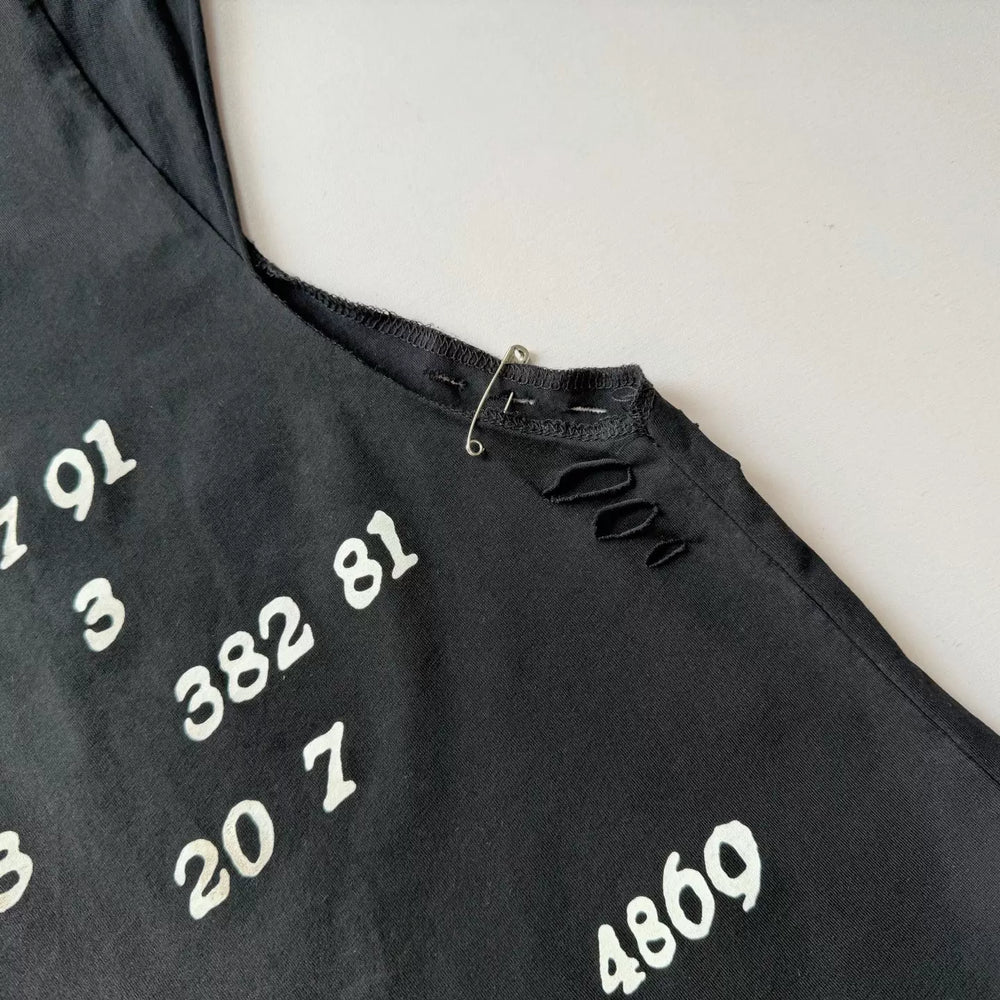 ERD Style Distressed Safety Pin Muscle Tee